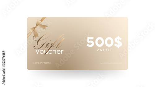 Luxurious $100 to $1000 Gift Card Voucher Design with Elegant Gold and Red Ribbon, Premium Discount Coupon, Stylish Template for Shopping, Rewards, Special Offers, and Holiday Promotions.