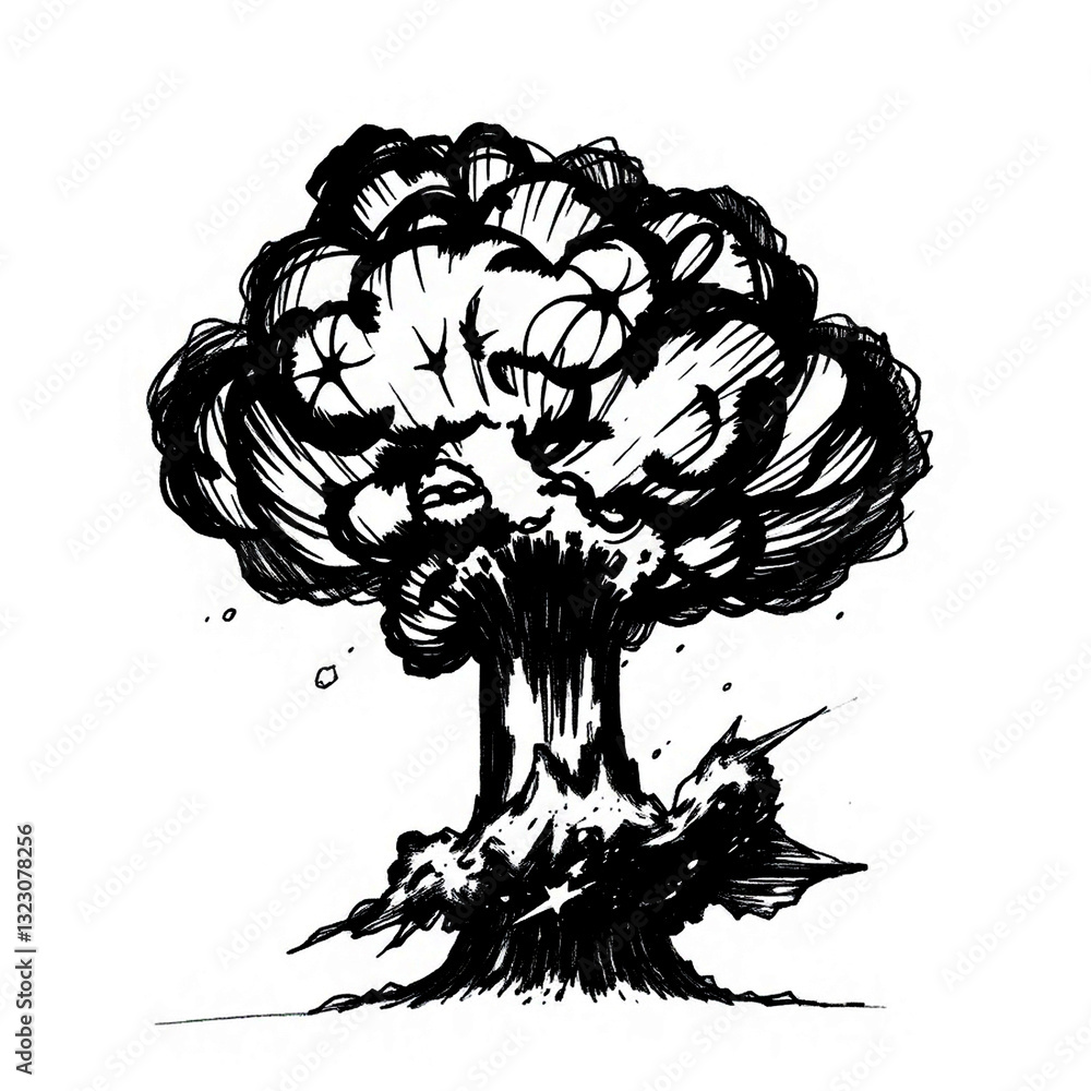 soaring atomic bomb explosion