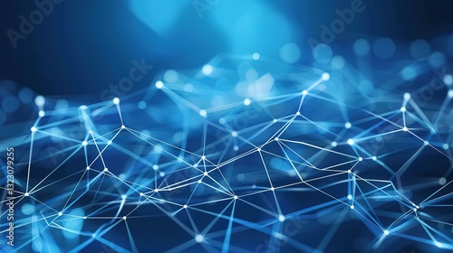 Striking blue technology-themed dynamic abstract lines form the main visual background design, creating an energetic and modern atmosphere. The fluid and vibrant lines give a sense of motion and innov