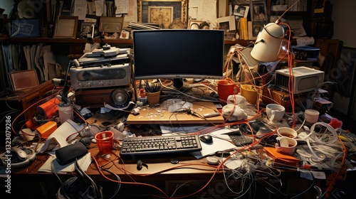 untidy disorganized desk