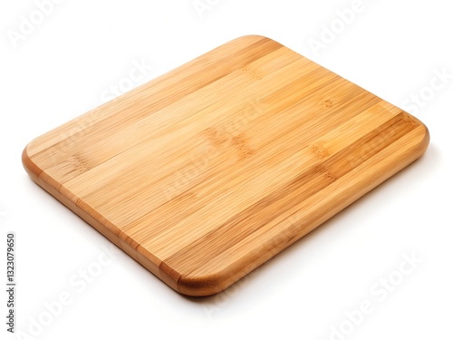 Wooden chopping board isolated on white background
