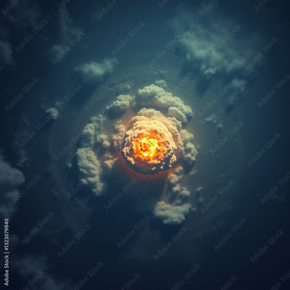 soaring atomic bomb explosion