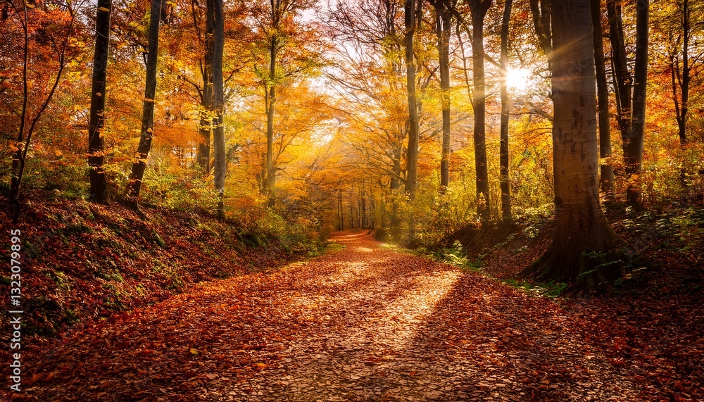 autumn trail in the woods autumn trail in the woods