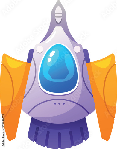 Fantasy cosmic object cartoon shuttle