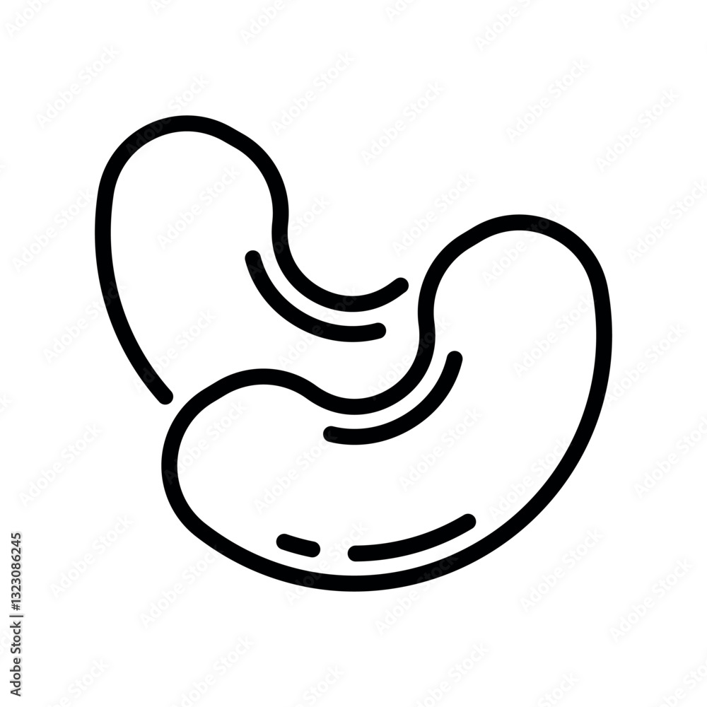Fototapeta premium cashew sign symbol vector flat icon 