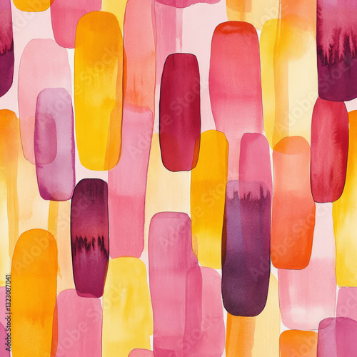 pattern artwork with watercolor paint stick, Seamless pattern repeat