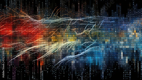 Wallpaper Mural visualization grid data Torontodigital.ca