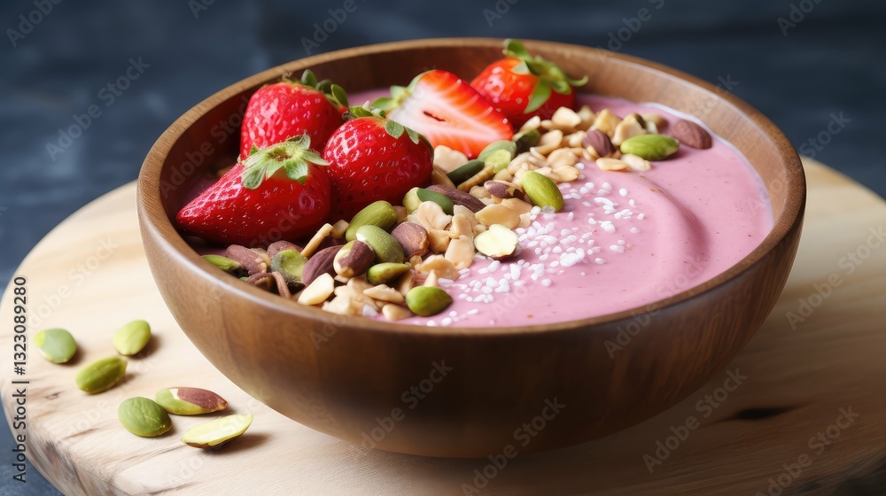 strawberries pink smoothie bowl strawberries pink smoothie bowl