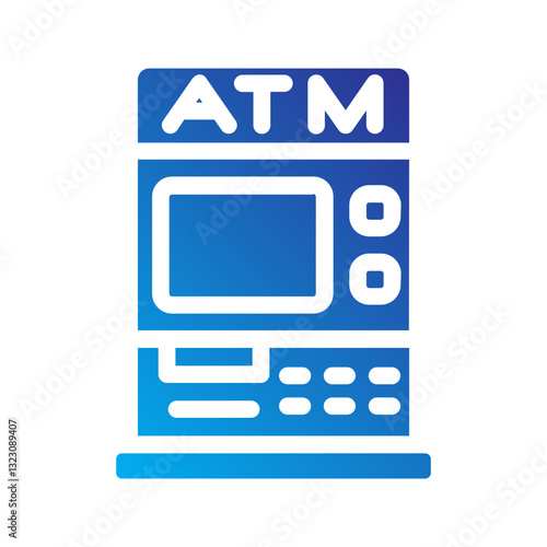    ATM  machine  withdrawal  cash  banking  finance  transaction  money  deposit  card Solid gradient icon