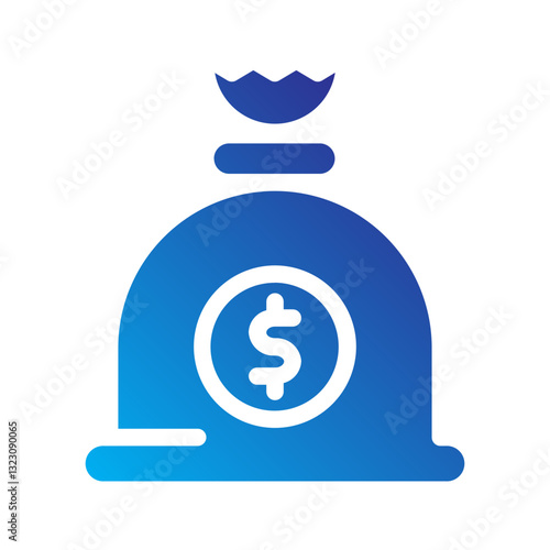    sack  money  finance  storage  bank  wealth  cash  bag  savings  economy Solid gradient icon