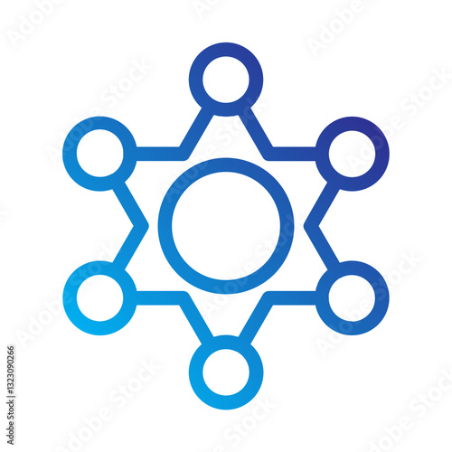    badge  police  authority  law  enforcement  security  rank  official  justice  power Line Gradient icon