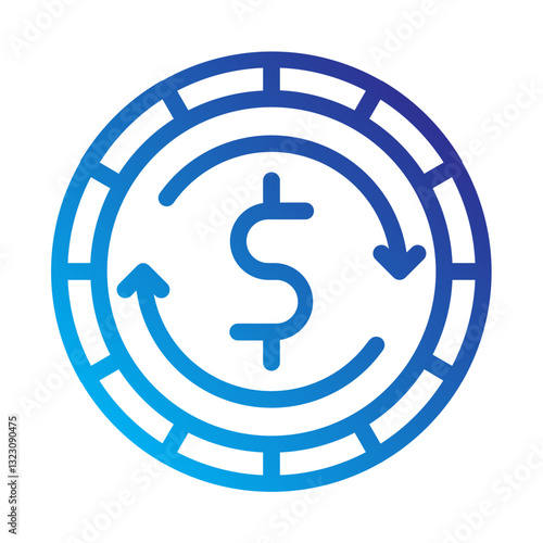    coin  exchange  swap  finance  money  cryptocurrency  trade  value  digital  banking Line Gradient icon