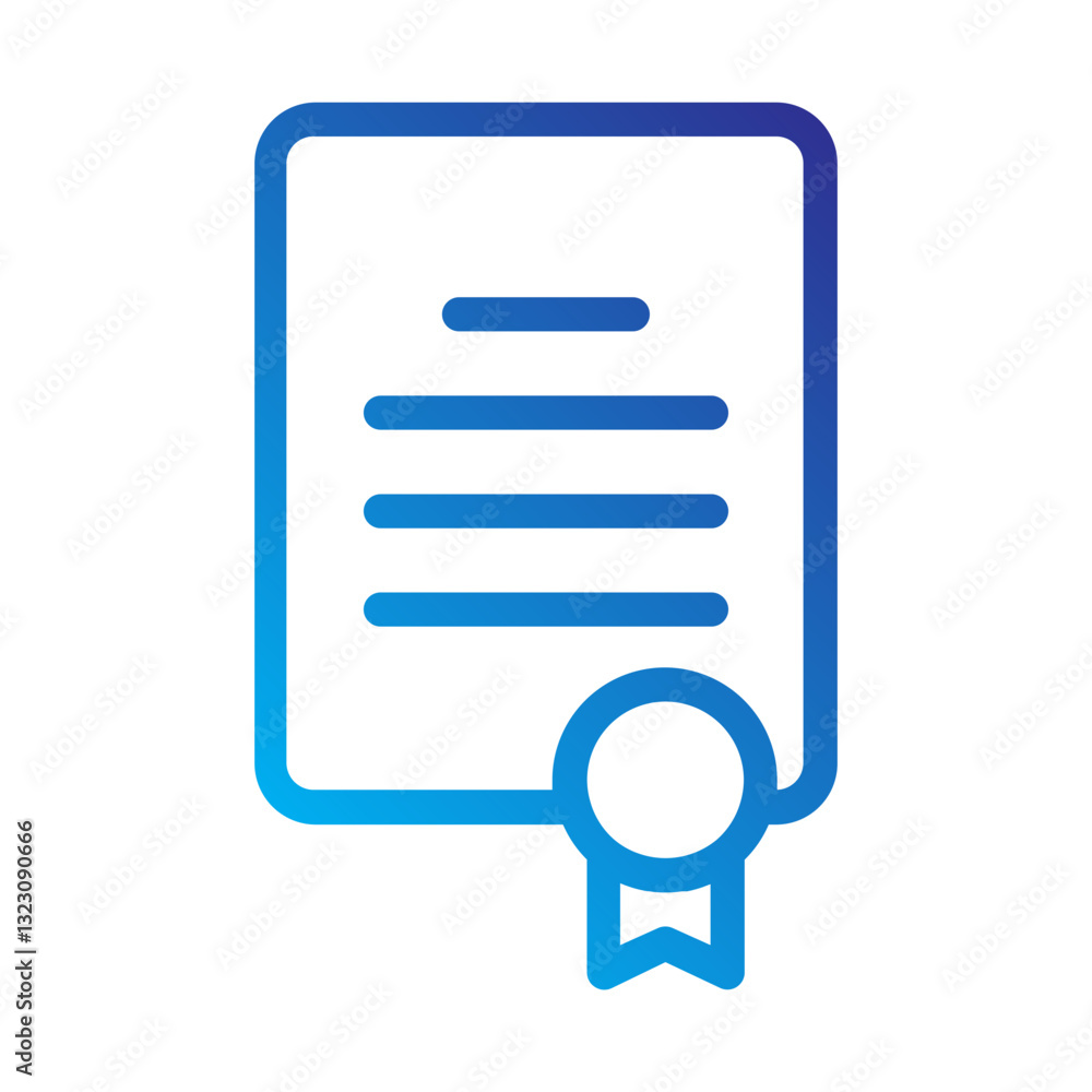 document seal authentication official validation approval finance stamp security certified Line Gradient icon document seal authentication official validation approval finance stamp security certified Line Gradient icon