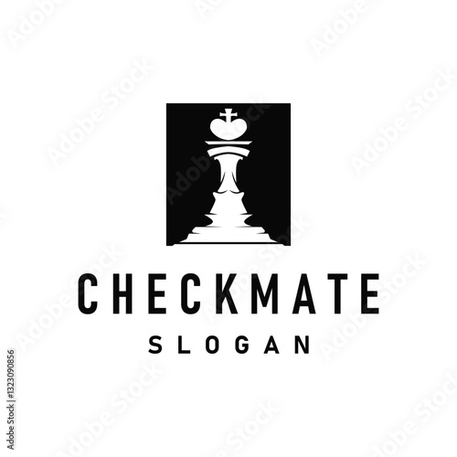 simple design chess logo chess game concept silhouette vintage retro template