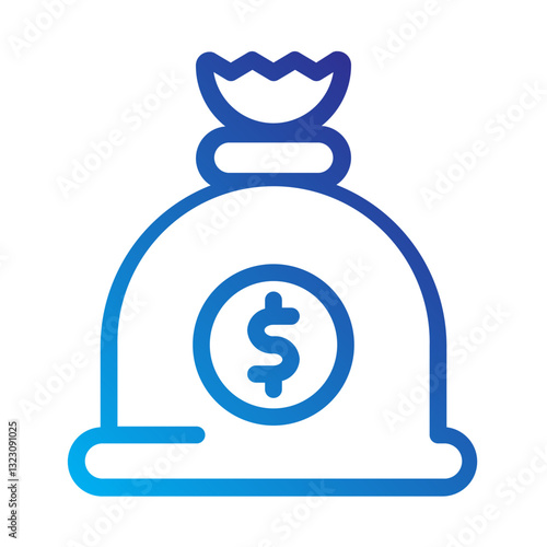    sack  money  finance  storage  bank  wealth  cash  bag  savings  economy Line Gradient icon
