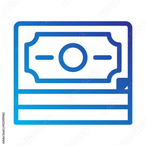    stack  cash  money  bills  finance  banking  transaction  currency  payment  wealth Line Gradient icon