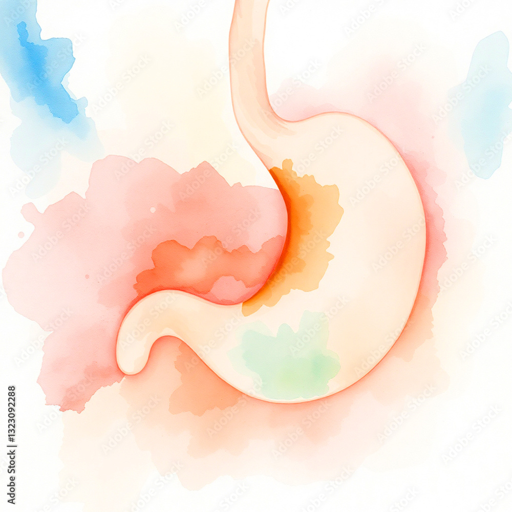 illustration of stomach ache, stomach ache