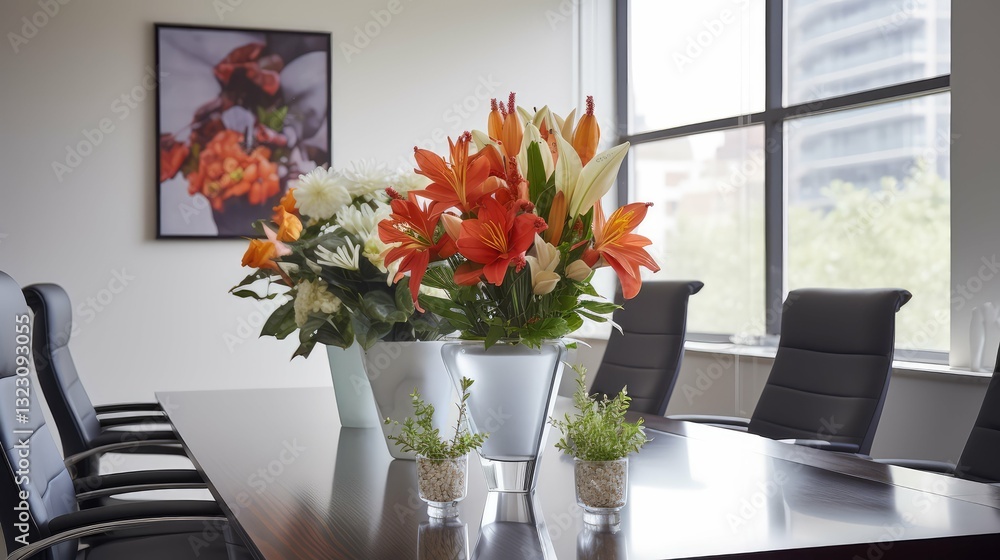 Fototapeta premium conference flowers in office