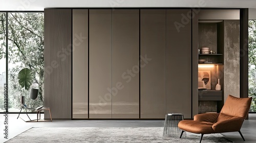 A modern MDF wardrobe with a high-pressure laminate coating.
