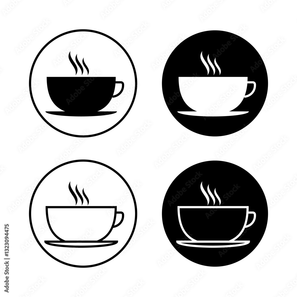 Obraz premium Vector illustration of Tea Cup icon set isolated on transparent background
