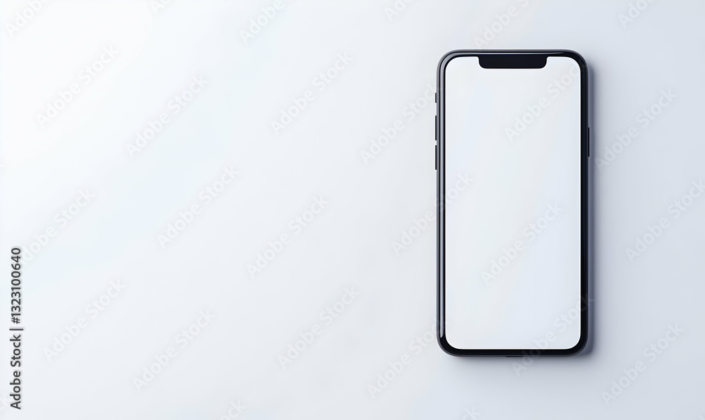 Modern Smartphone with Blank Screen on Minimalist Background Modern Smartphone with Blank Screen on Minimalist Background