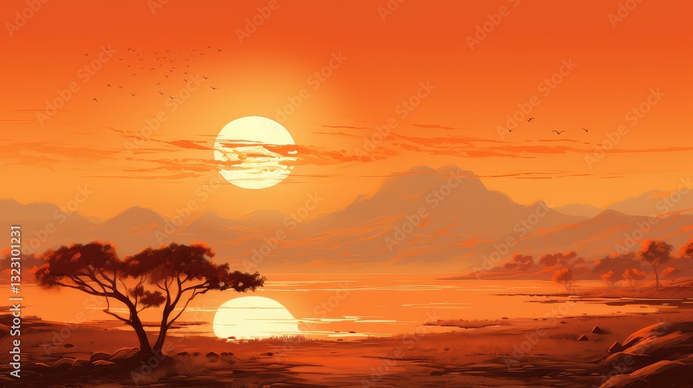 Obraz premium warm cool orange background