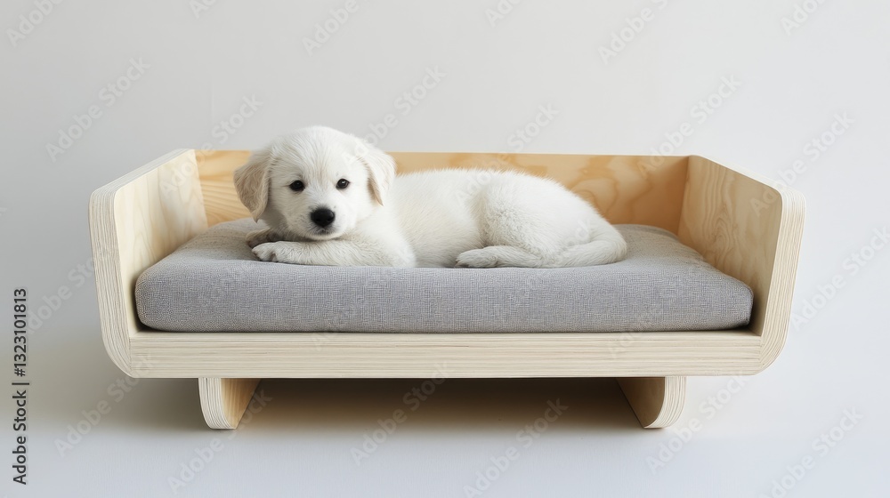 A stylish OSB dog bed with a minimalist Scandinavian design. A stylish OSB dog bed with a minimalist Scandinavian design.