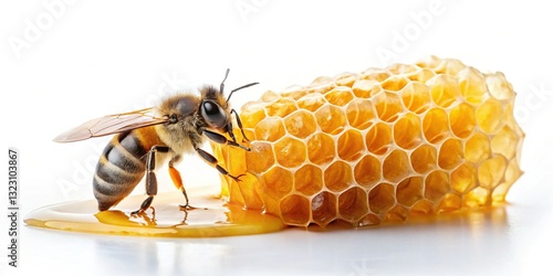 Joyful Bee Flat Lay: Fresh Splash Honeycomb Design Element