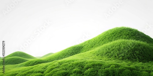 Lush Green Ridge Minimalist Luxury Flat Lay Stock Photo - Blank Space for Copy