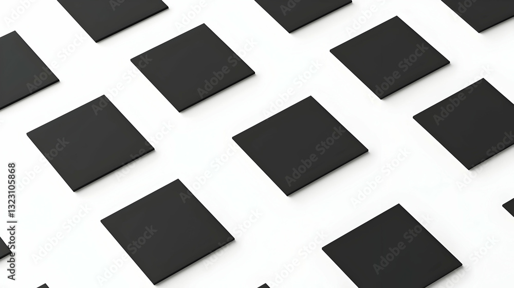 Abstract arrangement of black squares on white background pattern Abstract arrangement of black squares on white background pattern