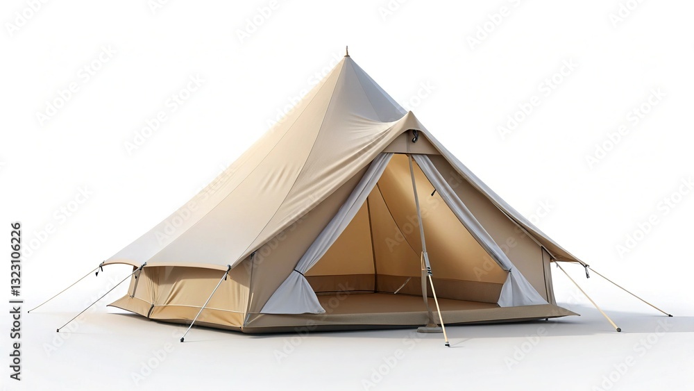 Minimalist Luxury Camping Tent Flat Lay Mockup with Copy Space Minimalist Luxury Camping Tent Flat Lay Mockup with Copy Space