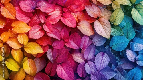 Chromatic Foliage, A Vibrant Tapestry of Rainbow-Colored Leaves