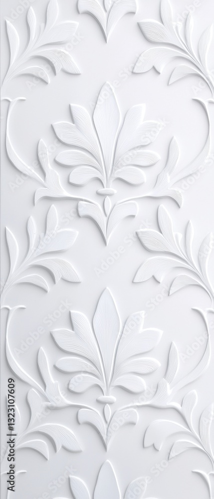 White Embossed Floral Damask Pattern White Embossed Floral Damask Pattern