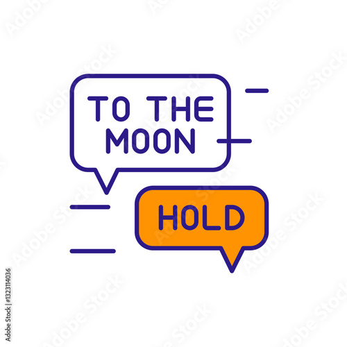 Speech Bubble Icon with Popular Crypto Phrases.