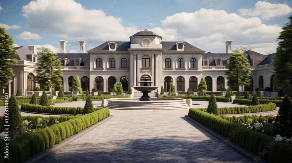Fototapeta premium grand new house exterior