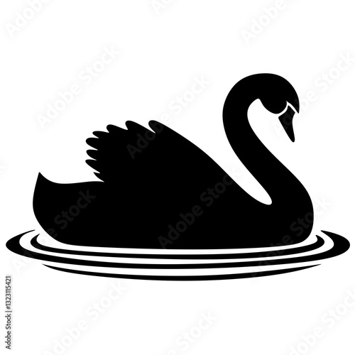 Fototapeta Naklejka Na Ścianę i Meble -  swan silhouette vector illustration. animal vector