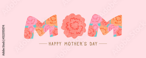 Hand drawn mother's day banner