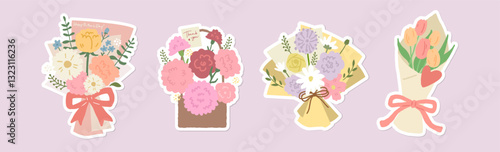 A set of bouquets of mother's day