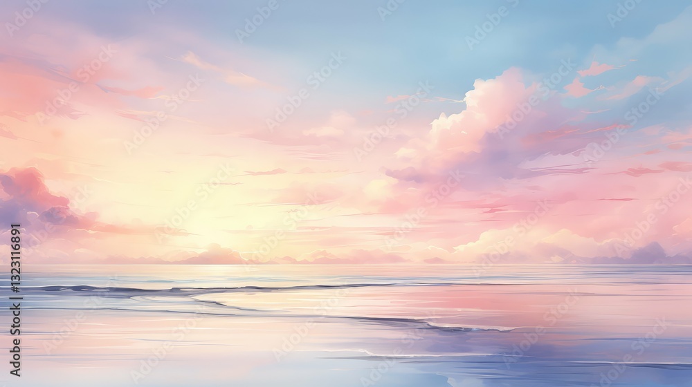 Fototapeta premium beach pink water color