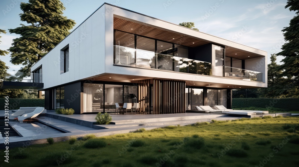 Fototapeta premium contemporary house side