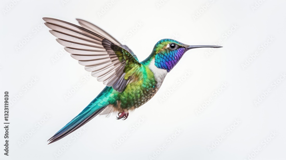 Fototapeta premium feathers hummingbird white background