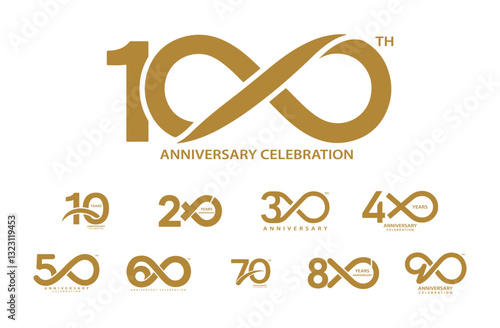 Vector-based anniversary logo. Corporate. Stylish and creative design for different years. Suitable for business companies and special events.