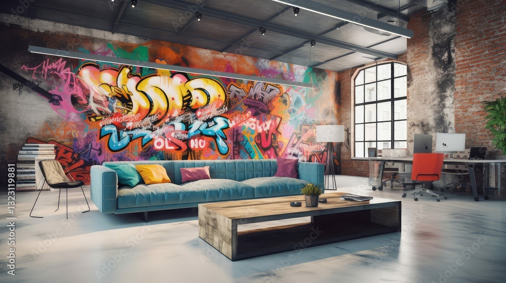 Obraz premium graffiti stone office wall