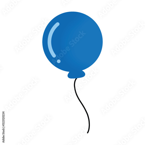 Blue Balloon Illustration Icon Single
