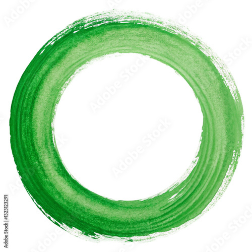 Abstract Green Watercolor Circle isolated on transparent background  
