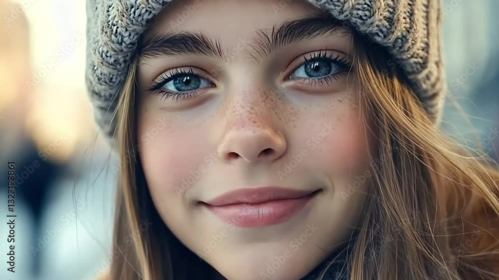 Portrait of a smiling teenage girl wearing knitted hat
Portrait of a smiling teenage girl wearing knitted hat