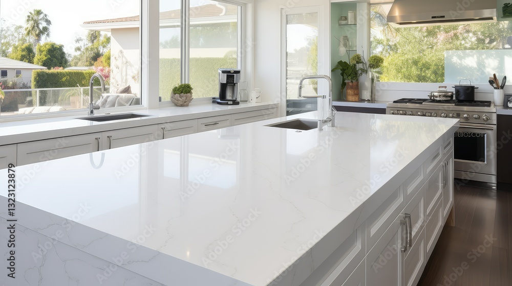 Fototapeta premium quartz kitchen counter white