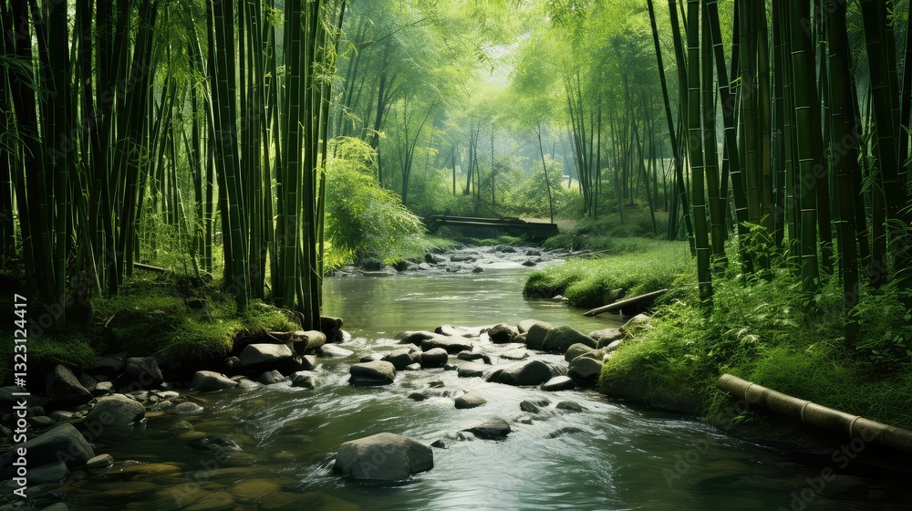 Obraz premium peaceful bamboo water