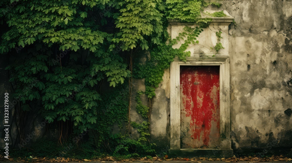 contrst block wall with a door