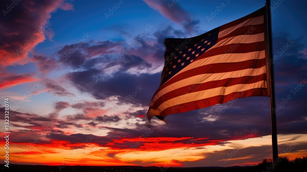 Obraz premium nature red white and blue stripes